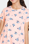 Zivame Girls Chasing Tails Knit Cotton Knee Length Nightdress - Seashell Pink — thumbnail 5